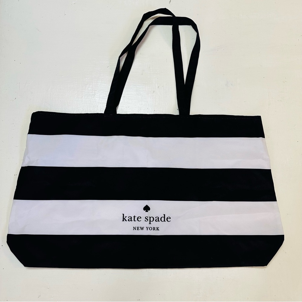 KATE SPADE - Black and white striped clutch bag - Picture 2 of 7